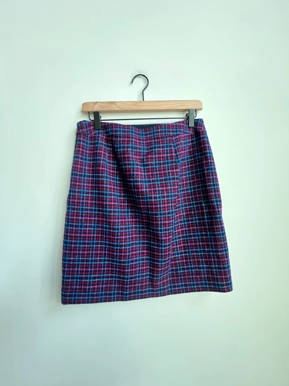 New TALBOTS plaid wool faux wrap Skirt lined Academia preppy Scalloped Old Money - Picture 11 of 14